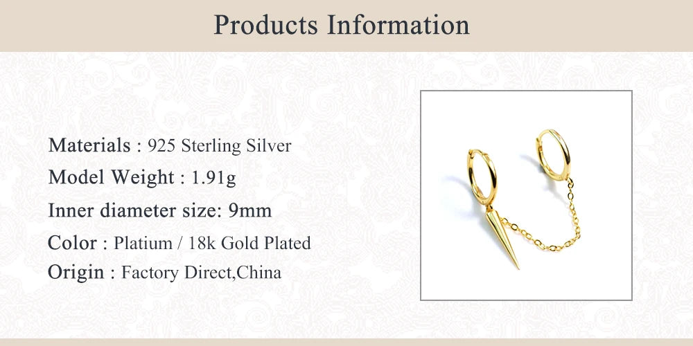 Double Spike pendant Gold-plated hoop earring - Retro Collection My Rose Future