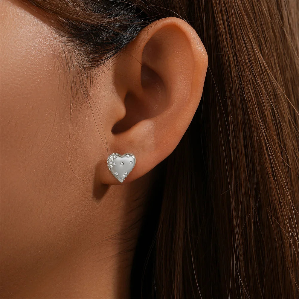 Retro Bling Heart stud earrings - Retro Collection