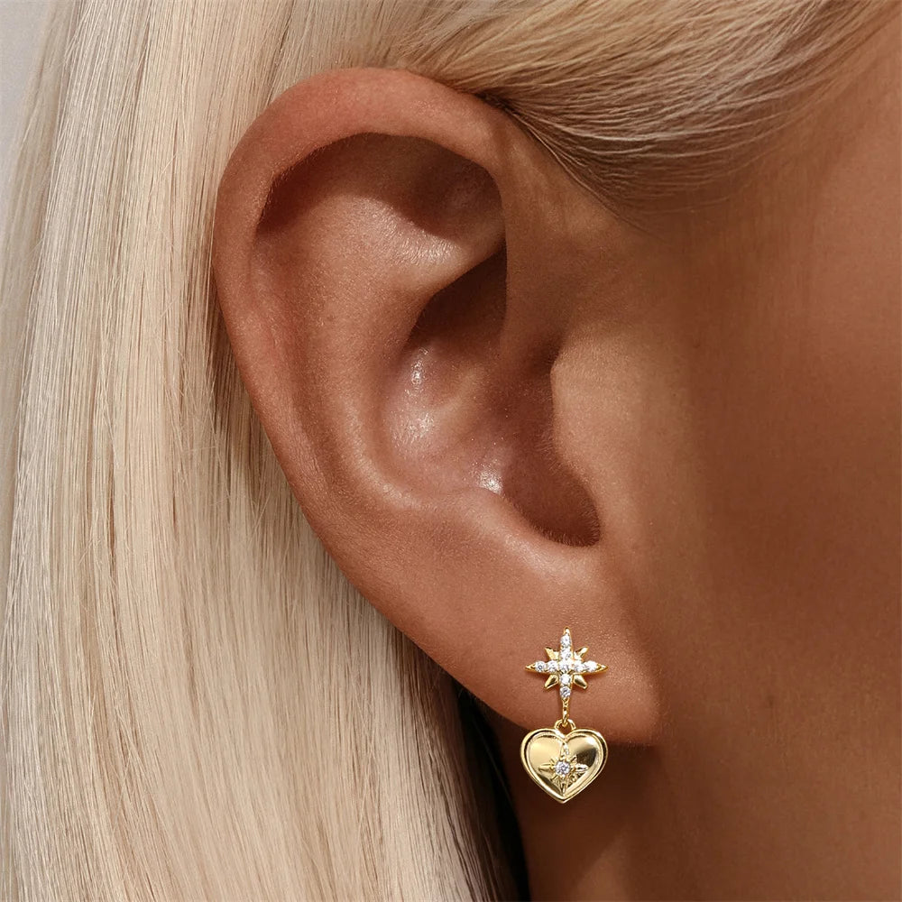 Celestial Heart earrings - Auriel Collection My Rose Future