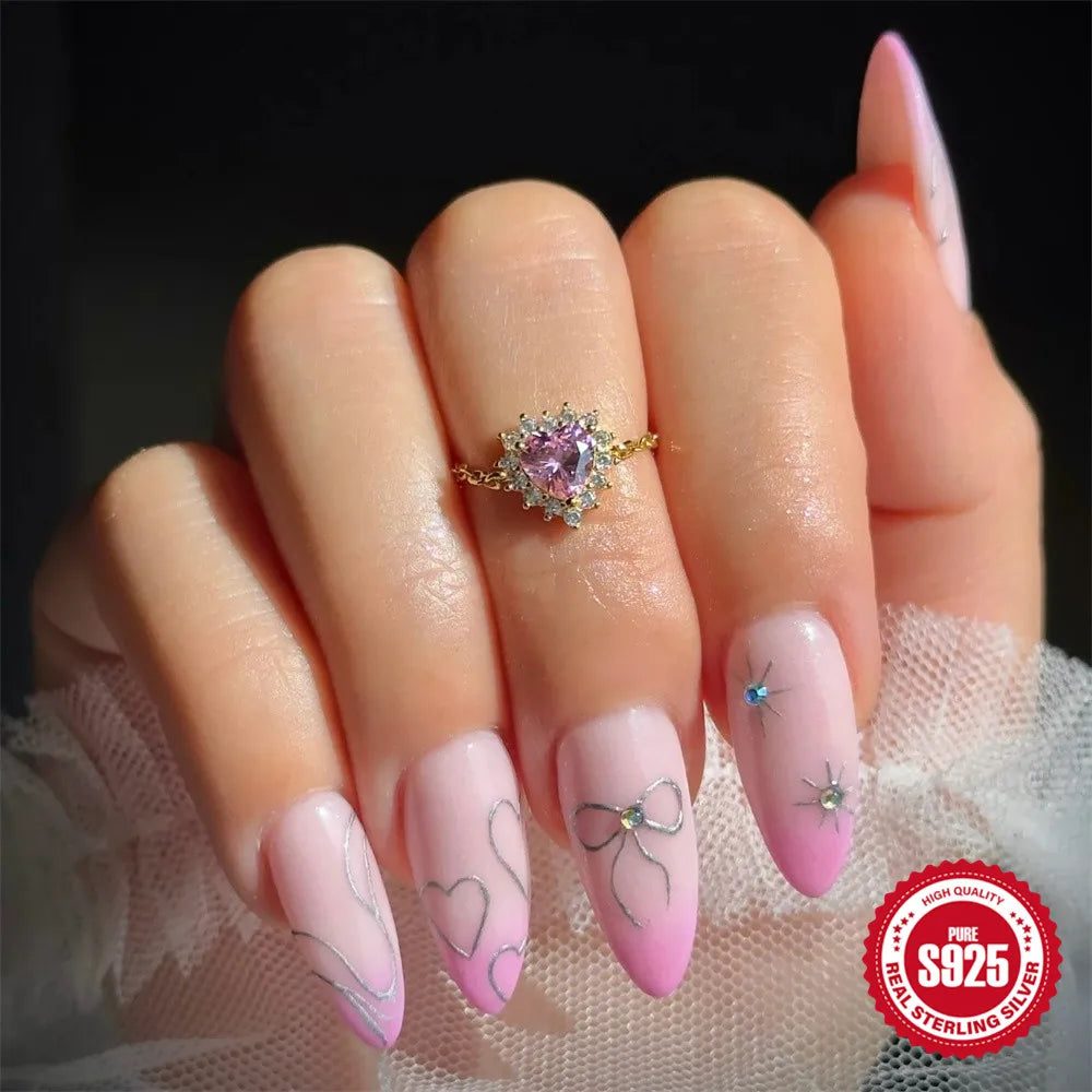 Coeur Rose halo solitaire ring - Amour Collection My Rose Future