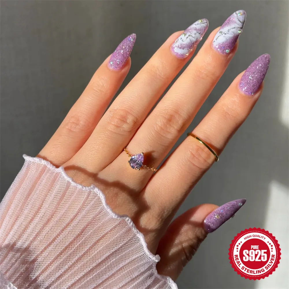 Amethyst Marquise ring - Retro Collection My Rose Future