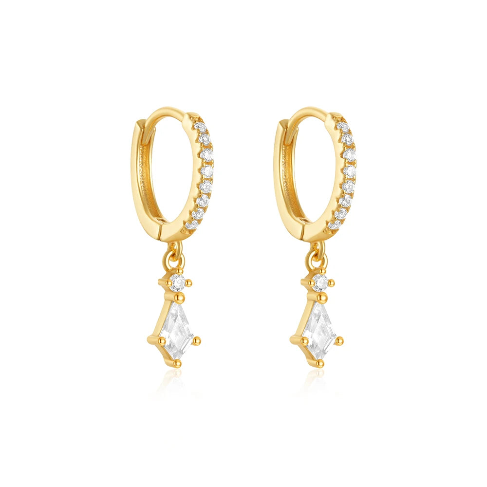 Power Crystal huggies earrings - Retro Collection