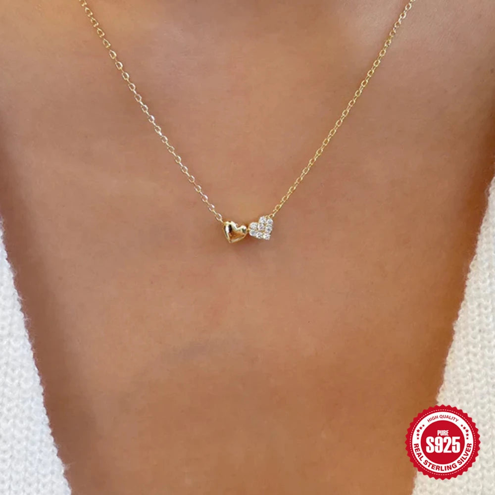 Sparkling Double Love necklace - Amour Collection My Rose Future