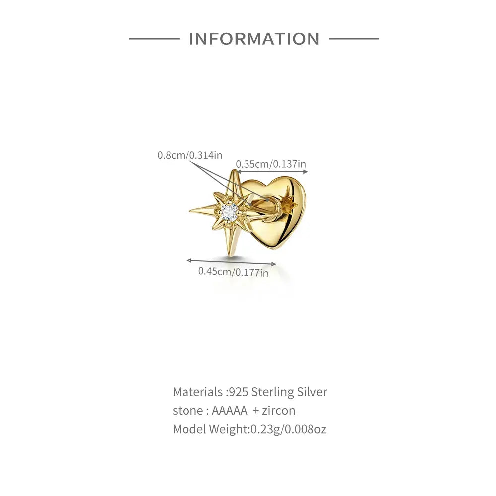 North Star earring stud - Star Collection (double sided) My Rose Future