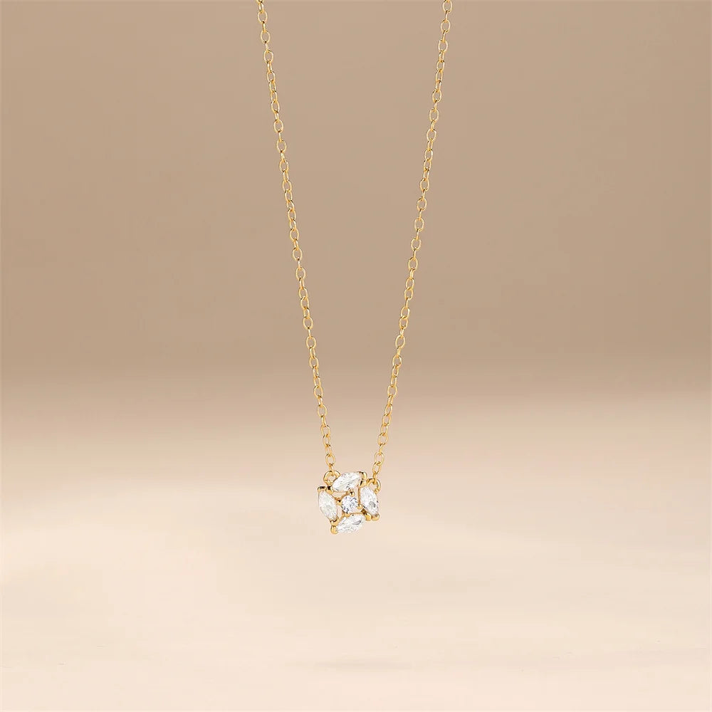 Collier tendance en argent sterling 925 en forme de cœur avec rose pour femme (cadeau Saint-Valentin/Fête des Mères)