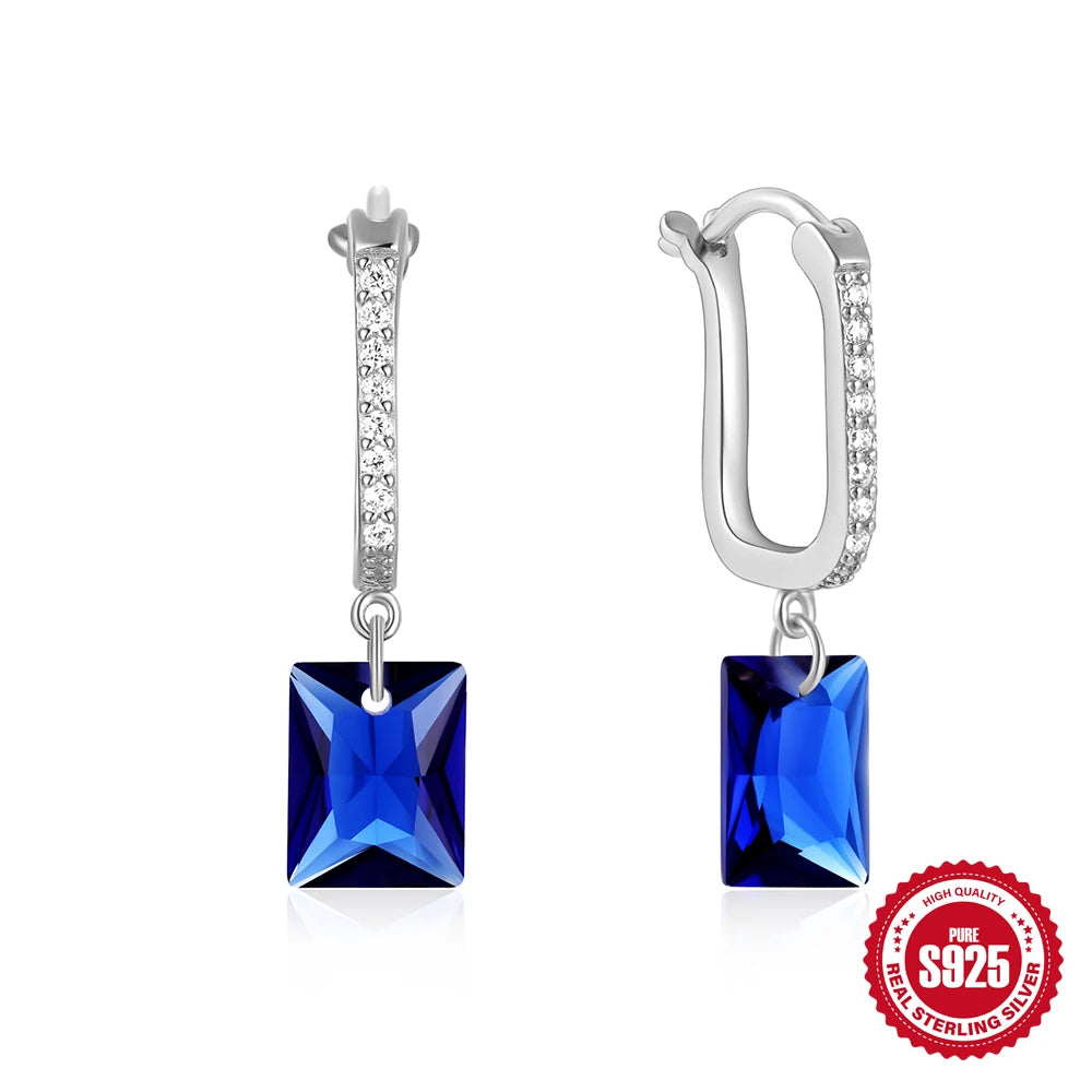 Diving Blue huggies earrings - Retro Collection