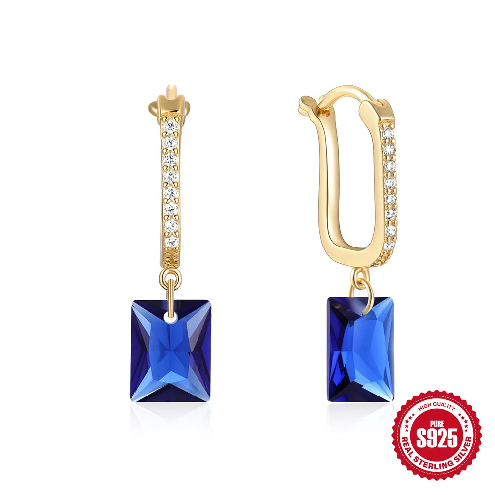 Diving Blue huggies earrings - Retro Collection