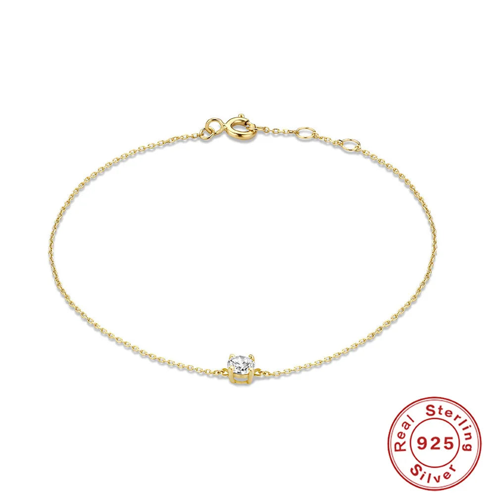Bracelet CANNER Ins en émeraude pour femme, pendentif minimaliste en argent sterling 925, chaîne en or pour fête de mariage, bijoux fins, cadeau pour maman