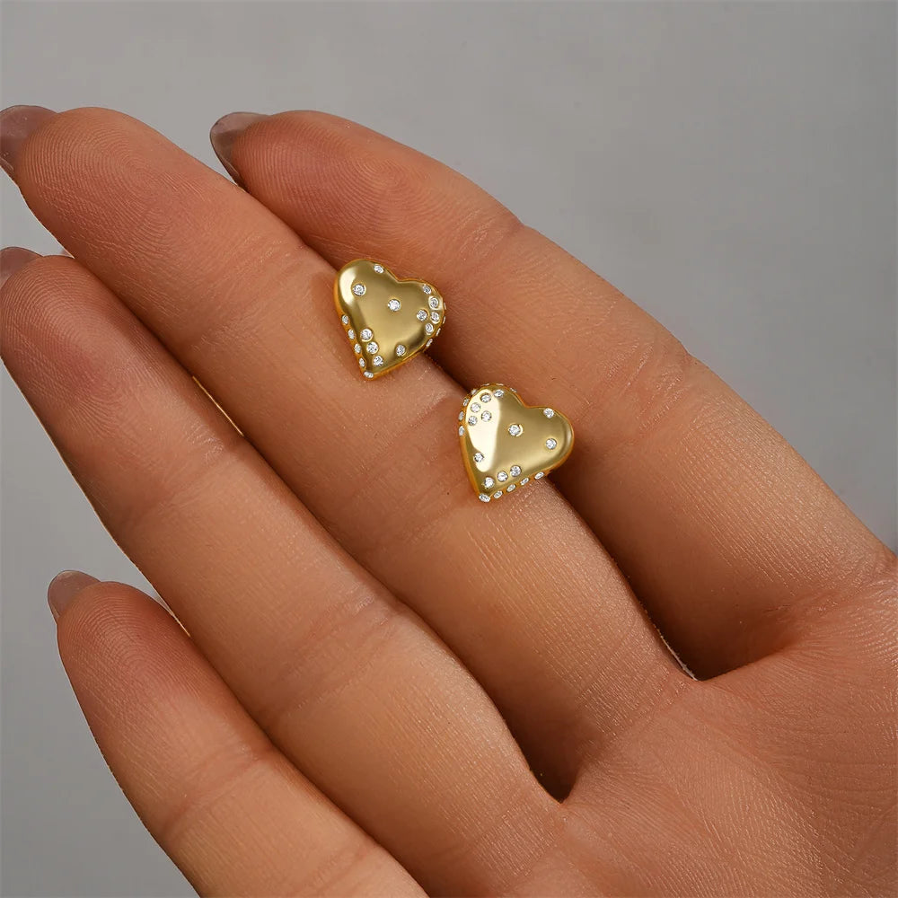 Boucles d'oreilles à tige en argent sterling 925 CANNER, cadeau d'amour pour la Saint-Valentin, zircon, pour femmes, bijoux fins en or 18 carats, fête