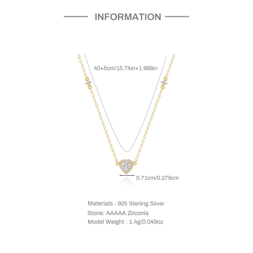 Collier tendance en argent sterling 925 en forme de cœur avec rose pour femme (cadeau Saint-Valentin/Fête des Mères)