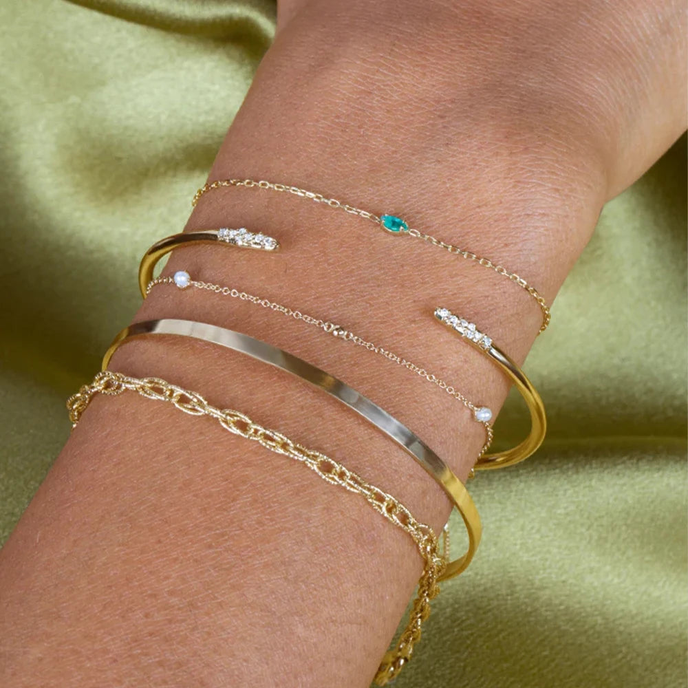 Bracelet CANNER Ins en émeraude pour femme, pendentif minimaliste en argent sterling 925, chaîne en or pour fête de mariage, bijoux fins, cadeau pour maman