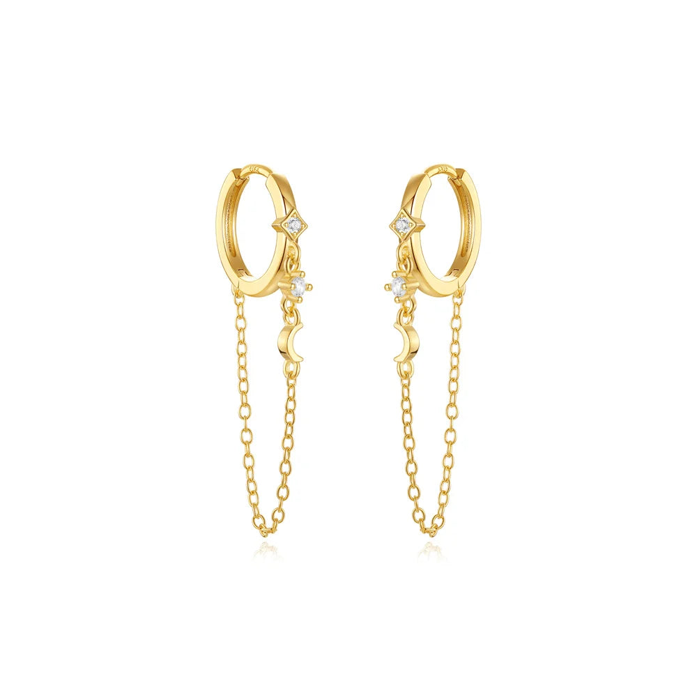 Shadow Moon huggies earrings - Cosmic Collection