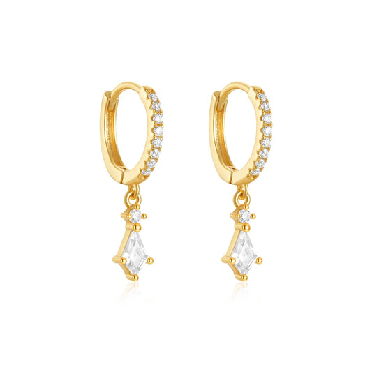 Power Crystal huggies earrings - Retro Collection