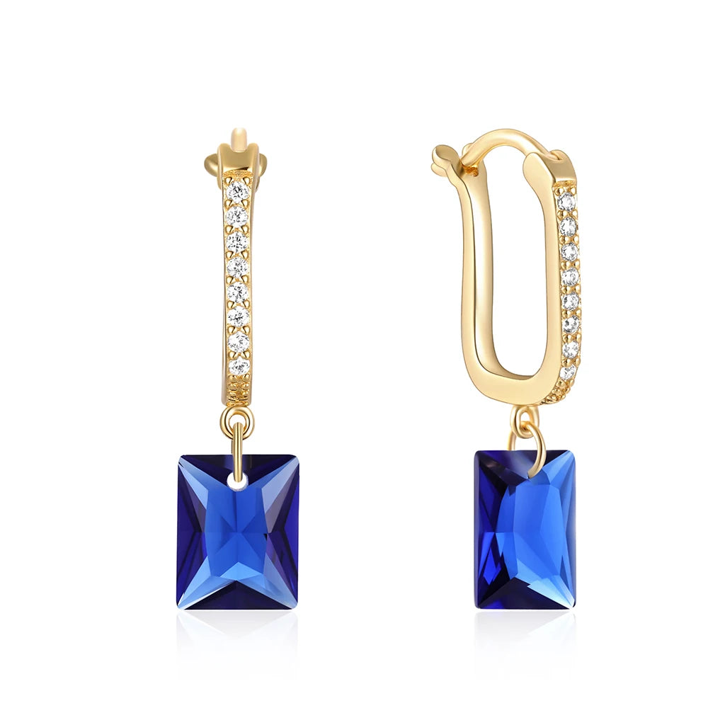 Diving Blue huggies earrings - Retro Collection