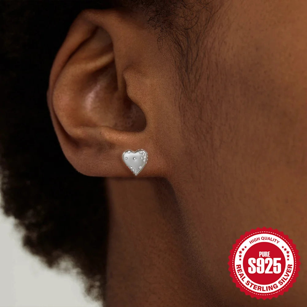 Boucles d'oreilles à tige en argent sterling 925 CANNER, cadeau d'amour pour la Saint-Valentin, zircon, pour femmes, bijoux fins en or 18 carats, fête