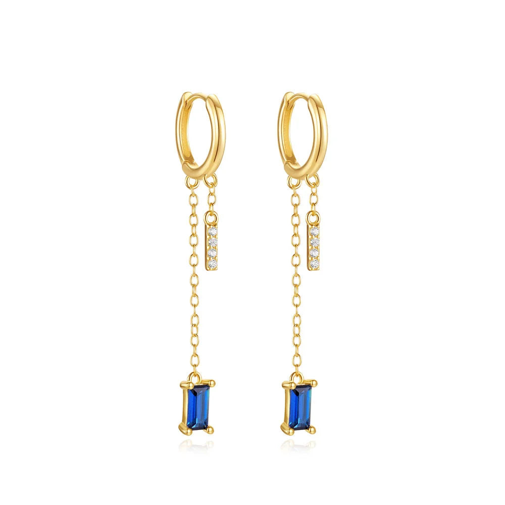 Blue Dreams huggies earrings- Retro Collection
