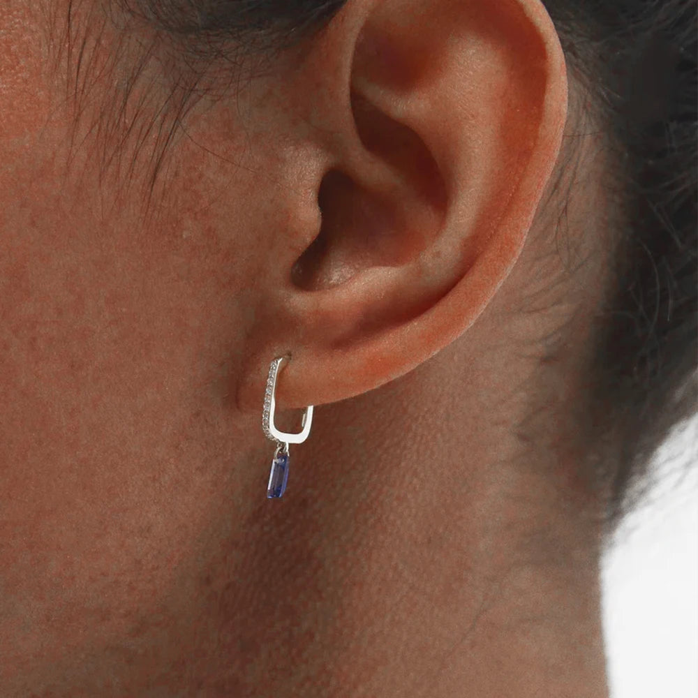 Diving Blue huggies earrings - Retro Collection