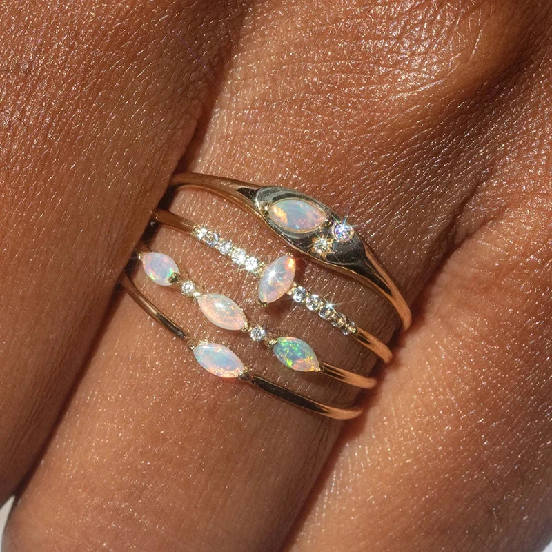 Ornate Opal ring - Cosmic Collection
