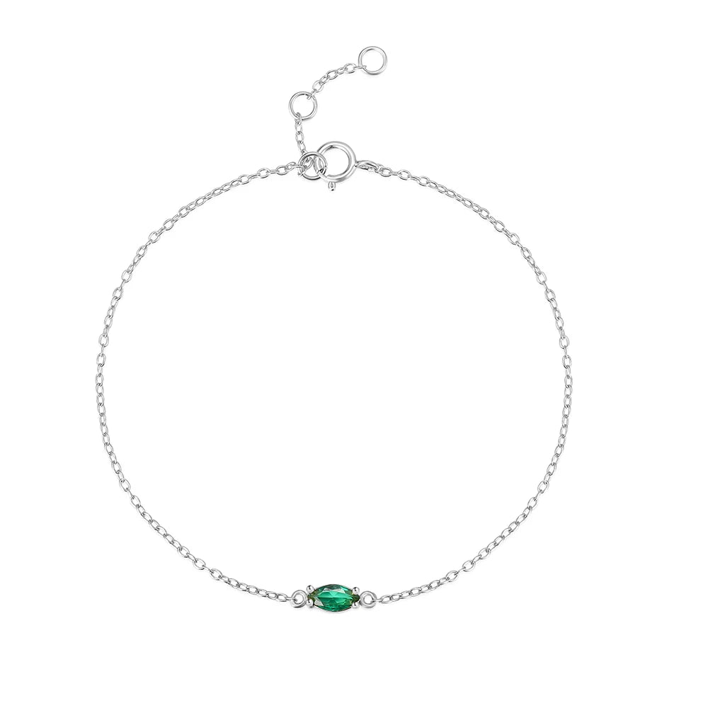 Bracelet CANNER Ins en émeraude pour femme, pendentif minimaliste en argent sterling 925, chaîne en or pour fête de mariage, bijoux fins, cadeau pour maman