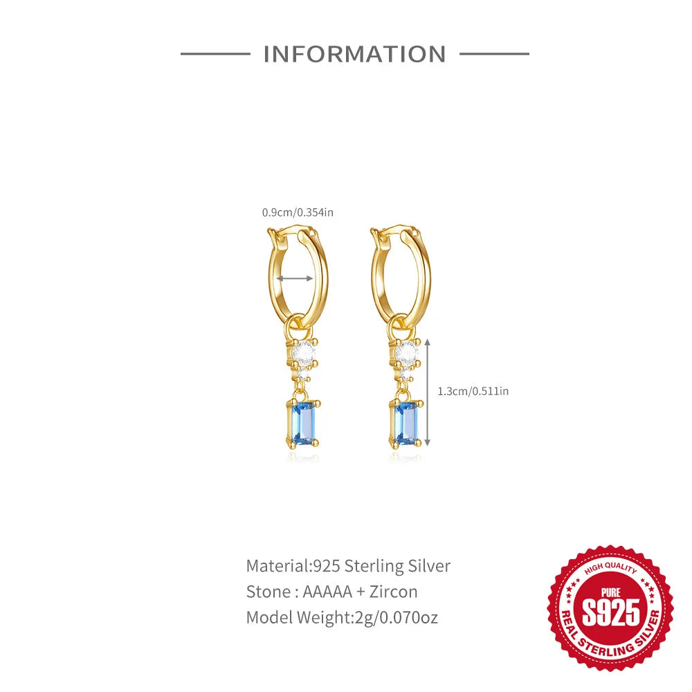 Blue Dreams huggies earrings- Retro Collection