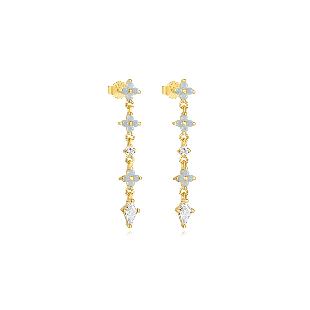 Blue Dreams huggies earrings- Retro Collection