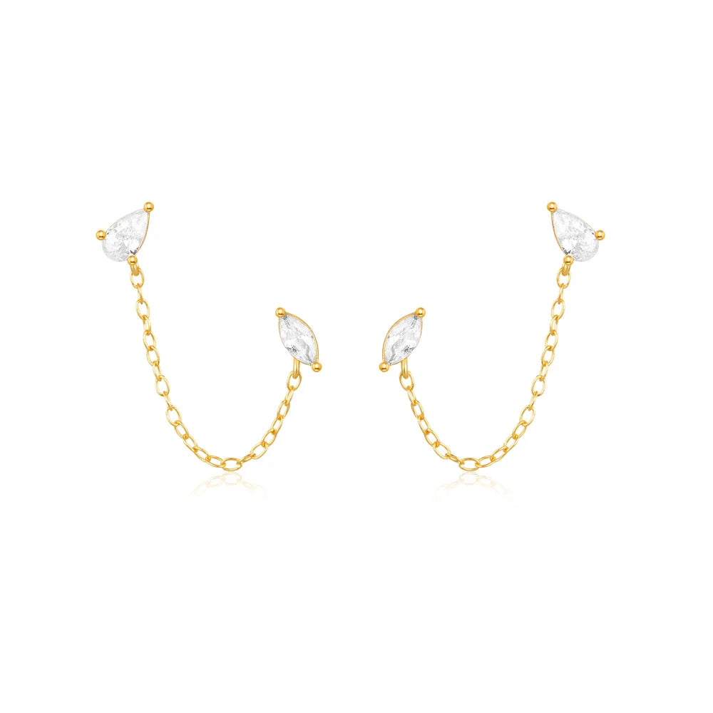 Blue Dreams huggies earrings- Retro Collection
