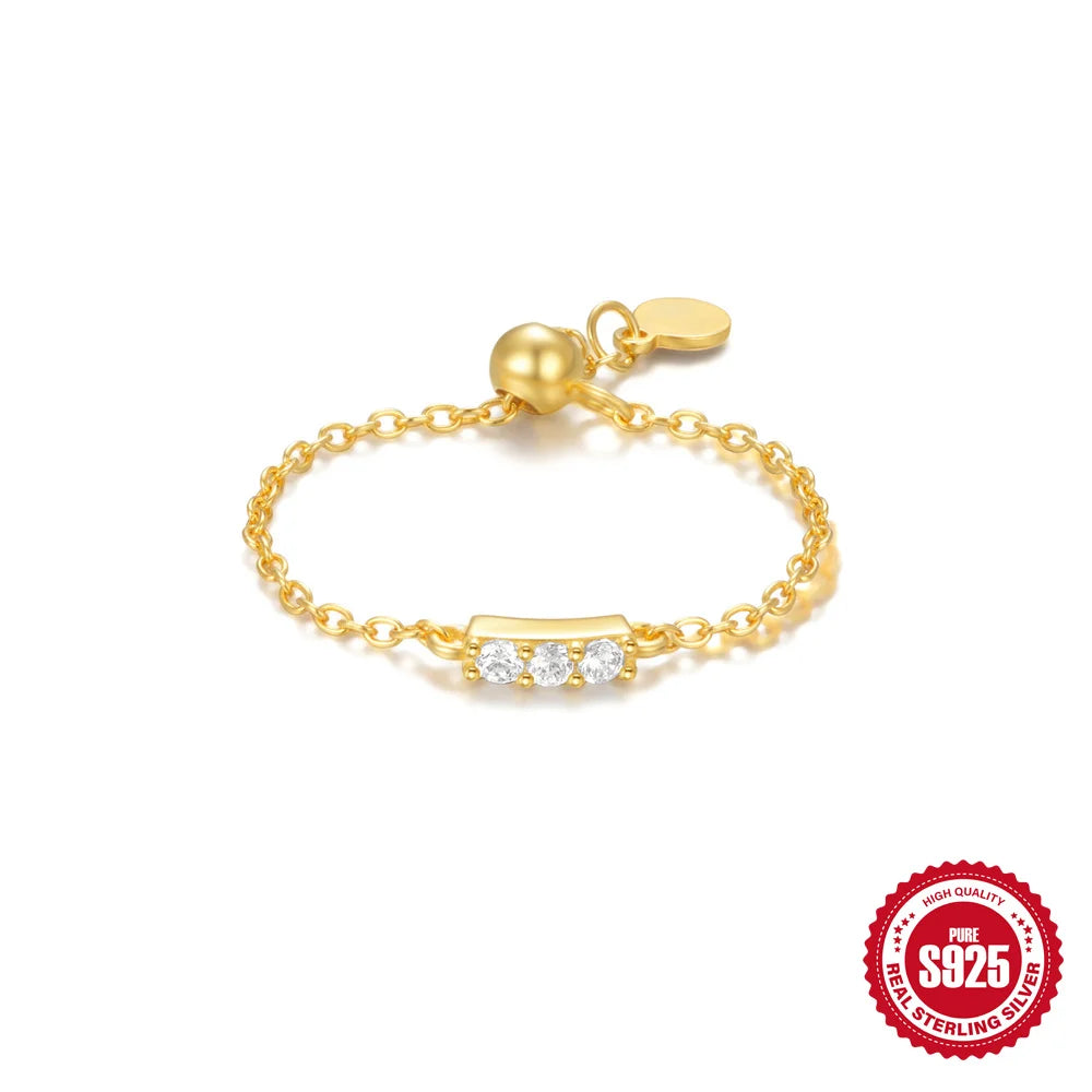 Bague Chaînes Dorées - Collection Rétro