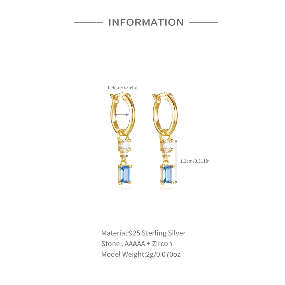 Blue Dreams huggies earrings- Retro Collection
