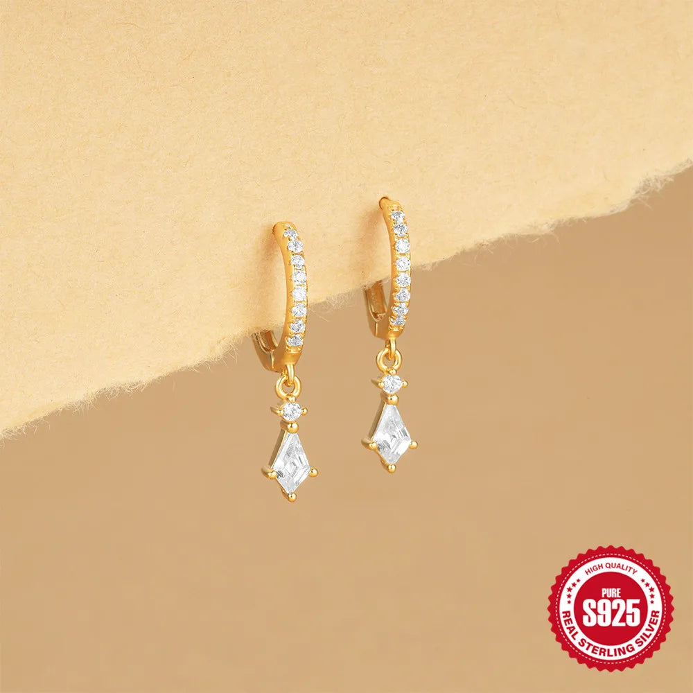 Power Crystal huggies earrings - Retro Collection