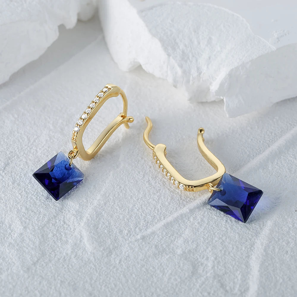 Diving Blue huggies earrings - Retro Collection