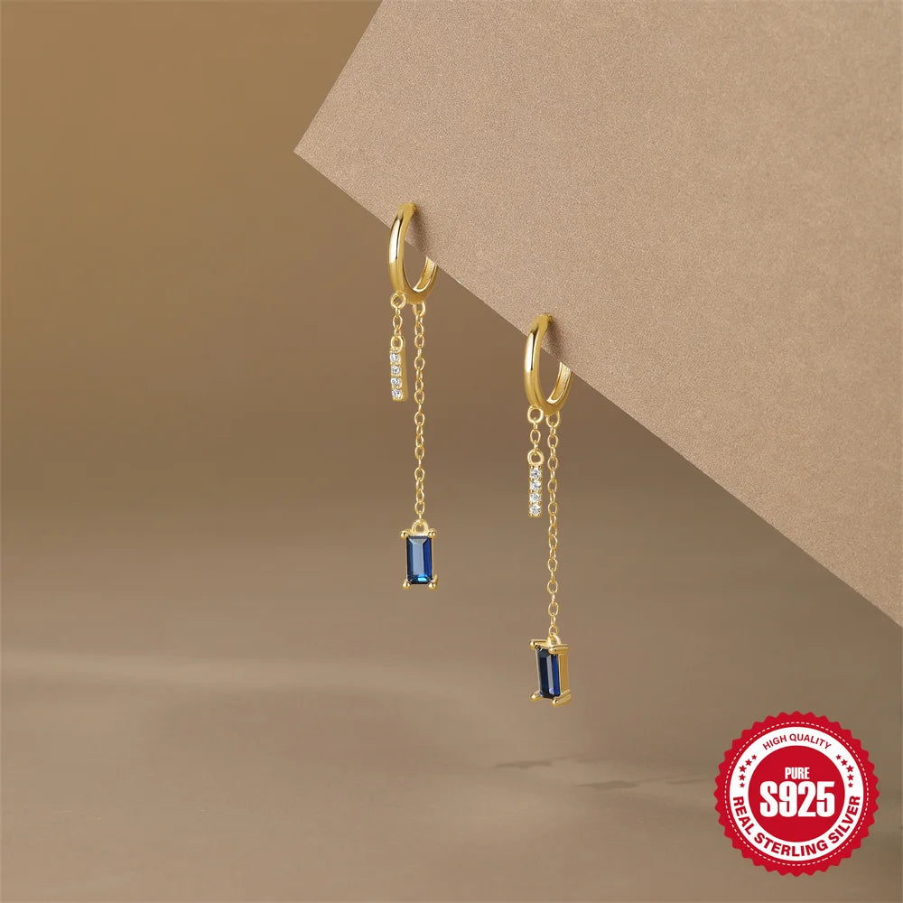 Blue Dreams huggies earrings- Retro Collection