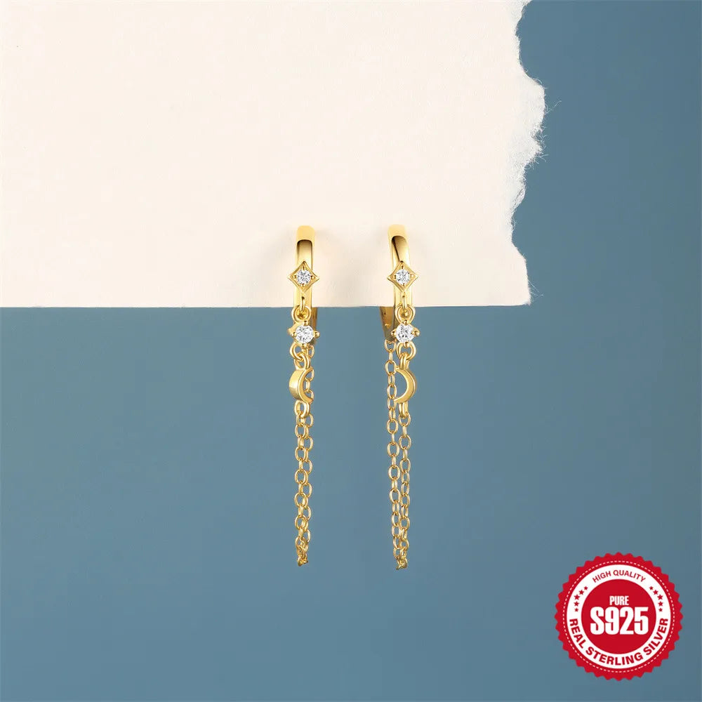 Shadow Moon huggies earrings - Cosmic Collection