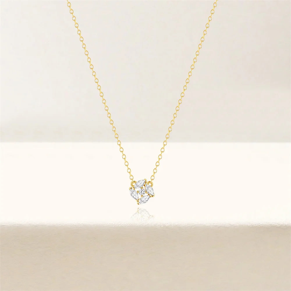 Collier tendance en argent sterling 925 en forme de cœur avec rose pour femme (cadeau Saint-Valentin/Fête des Mères)