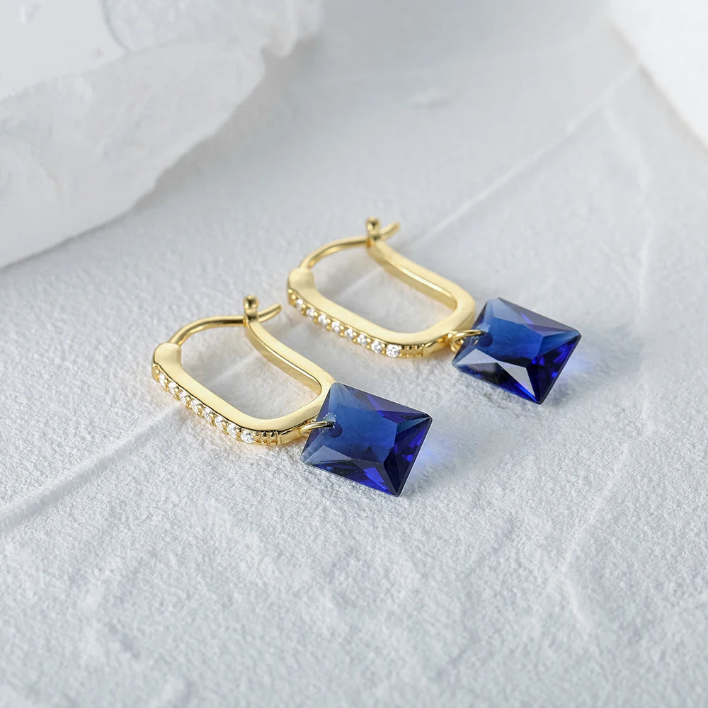 Diving Blue huggies earrings - Retro Collection