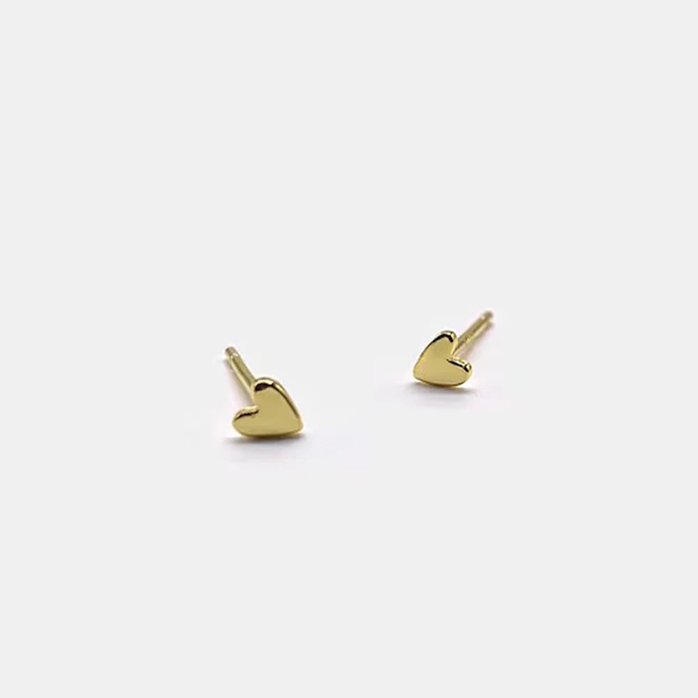 Boucles d'oreilles à tige CANNER en forme de cœur, 3 mm, en argent sterling 925, pour femme, jolies et simples, bijoux fins, cadeau