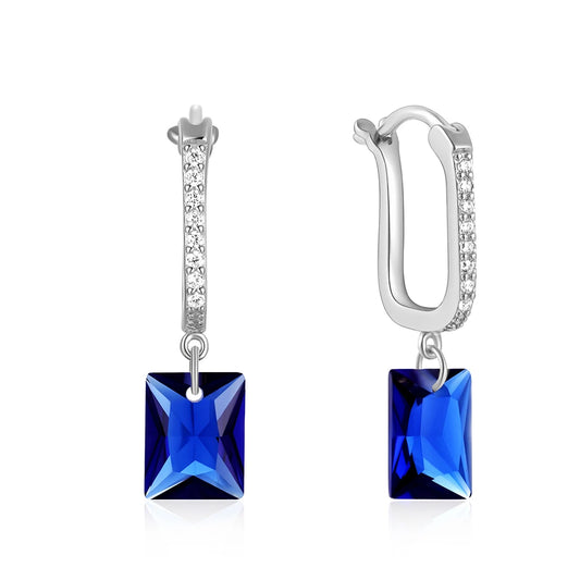 Diving Blue huggies earrings - Retro Collection