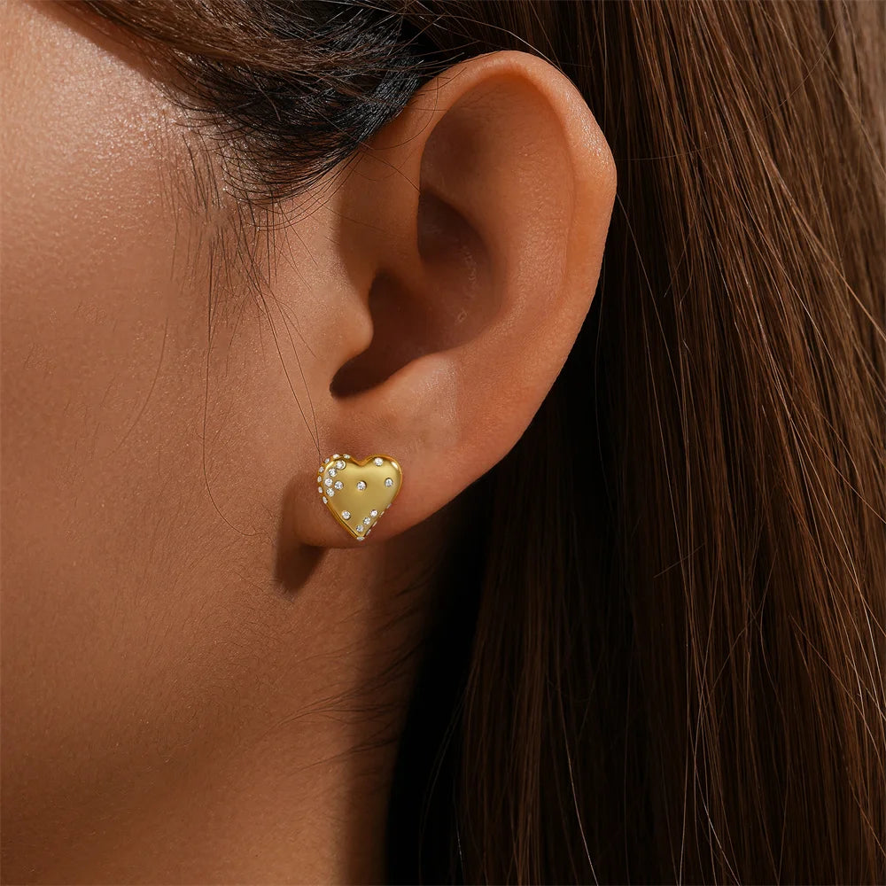 Boucles d'oreilles à tige en argent sterling 925 CANNER, cadeau d'amour pour la Saint-Valentin, zircon, pour femmes, bijoux fins en or 18 carats, fête