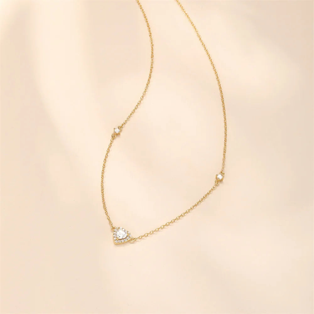 Collier tendance en argent sterling 925 en forme de cœur avec rose pour femme (cadeau Saint-Valentin/Fête des Mères)