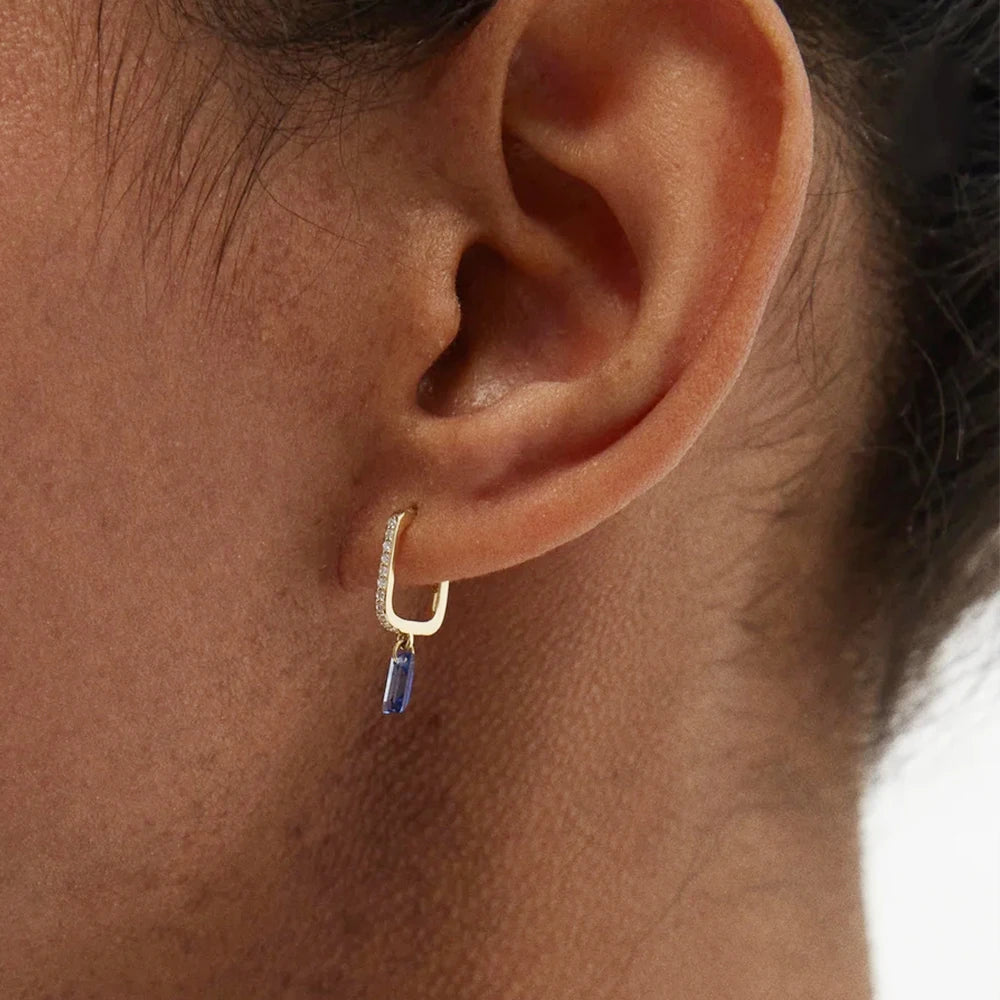 Diving Blue huggies earrings - Retro Collection
